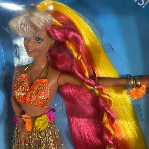 Vintage 1996 Mattel #17047 Hula Hair Barbie Doll NRFB Articulated Fashion Doll - Picture 2 of 15